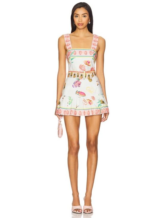 Amanda Uprichard Pants - Amanda Uprichard Lena Skort Romper in Postcard